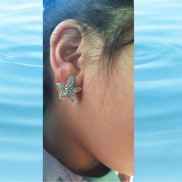 - ⭐️Sparkly Colorful Confetti Sequin Starfish Earrings - Picture 16 of 17